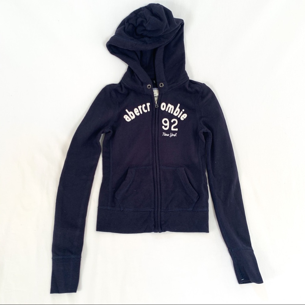 Navy blue Abercrombie full zip hoodie